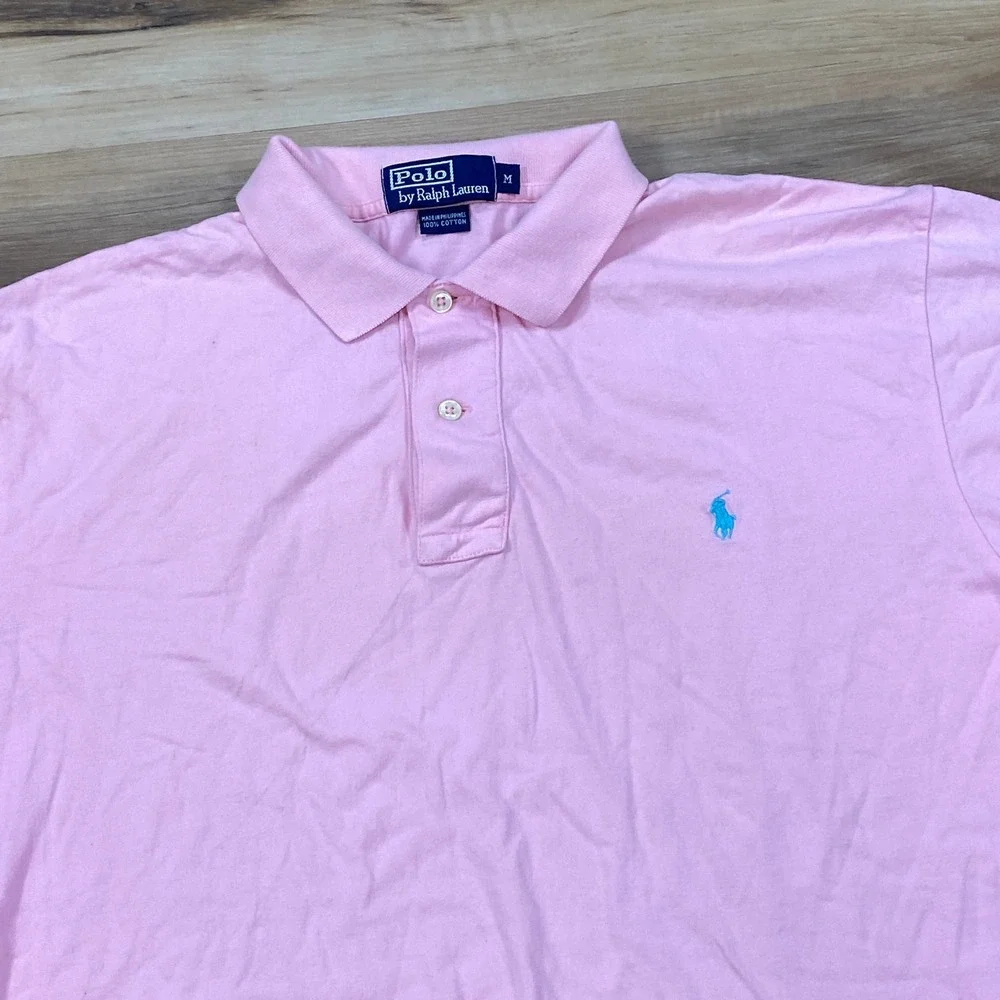 Polo Ralph Lauren Polo Shirt Mens M Classic Cotton Pique Pink Heritage Casual